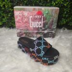 Black Flatform Slides size 5