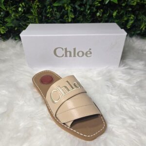 Nude embroidered Slides