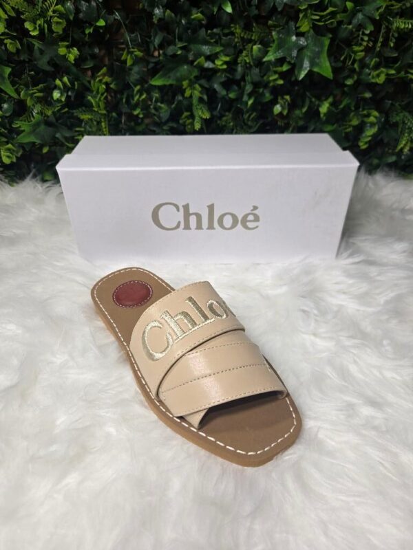 Nude embroidered Slides