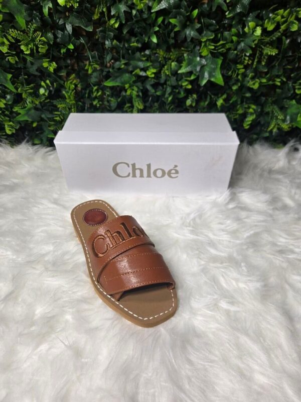 Tan embroidered Slides