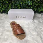 Tan Embroidered Slides