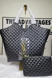 large Black quilted bag