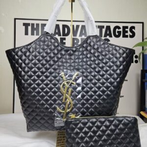 large Black quilted bag