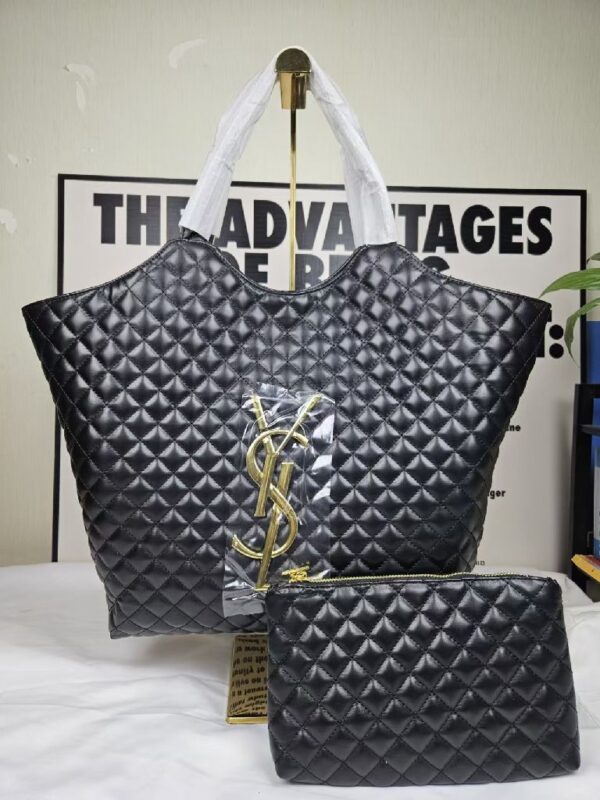 large Black quilted bag