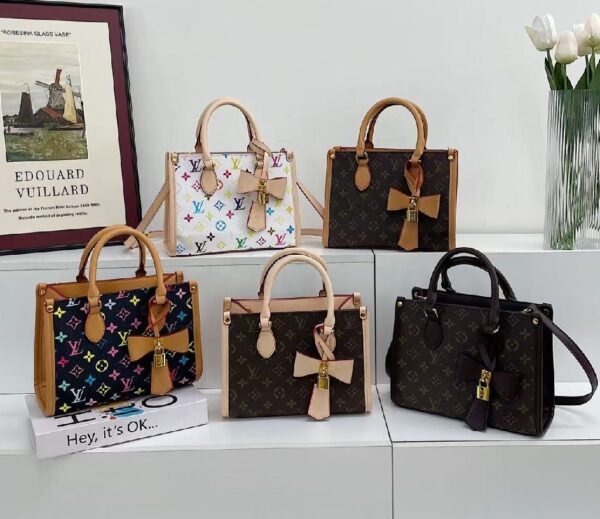Square printed bow bag