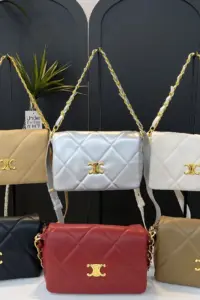 Cee Quilted gold hardware bag