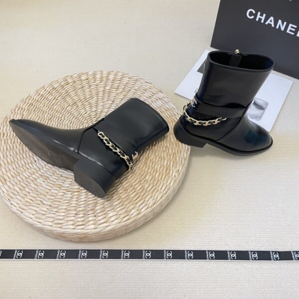 C chain detail real leather boots - Image 2