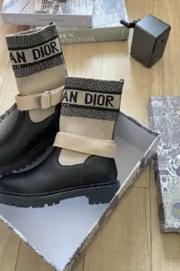 CD leather and canvas boot