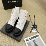 C leather chunky 2 tone boot