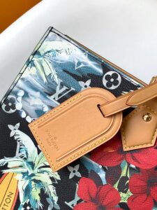 Hibiscus print leather bag - Image 3