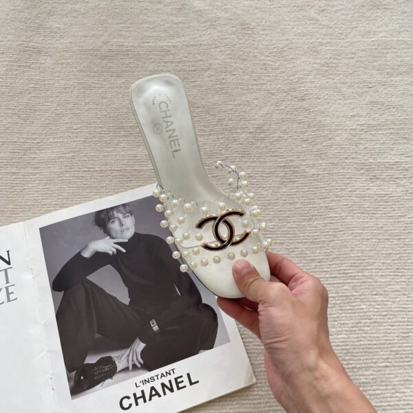 perspex pearl sling backs - Image 3