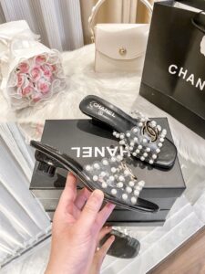 perspex pearl sling backs - Image 4