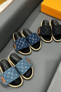 denim pillow slides