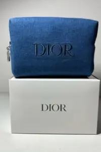 denim makeup wash bag