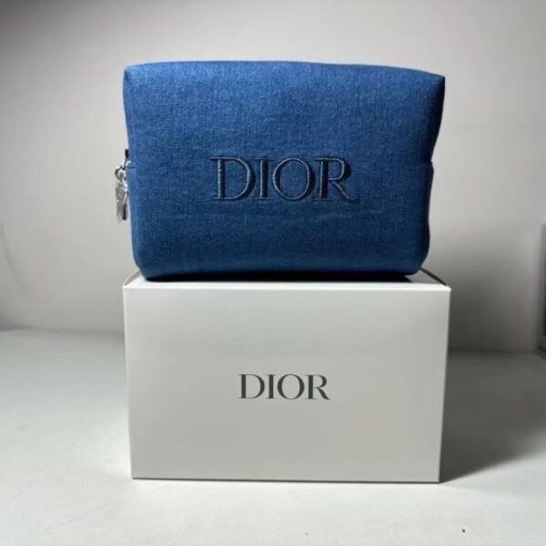 denim makeup wash bag - Image 1