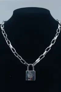L V padlock necklace